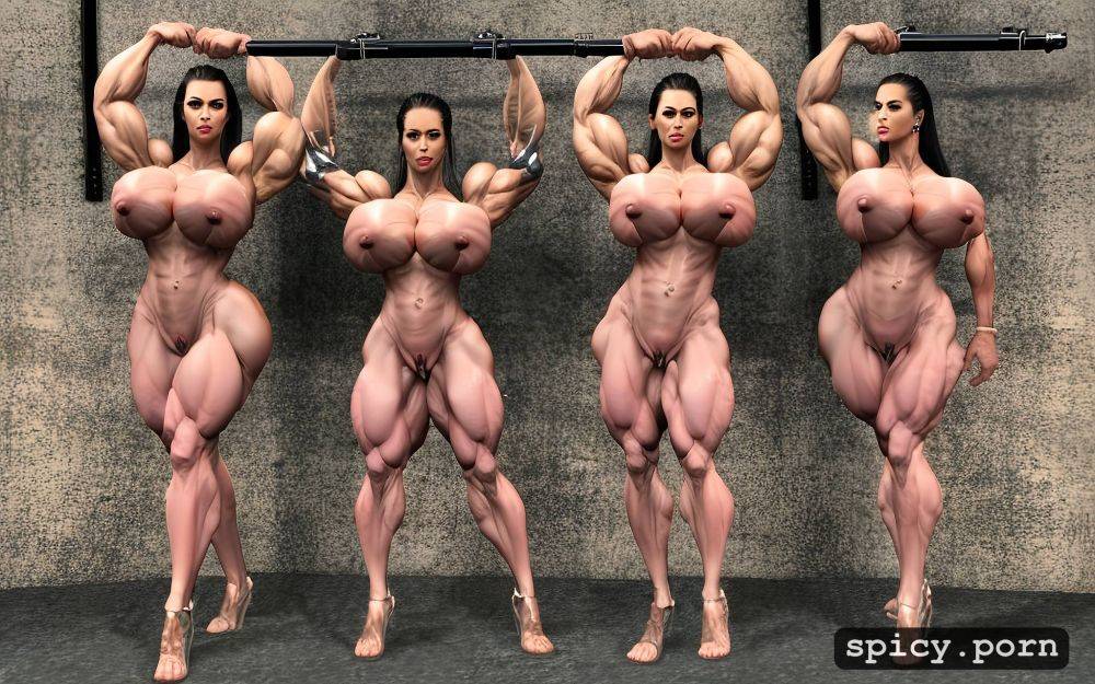 muscle belly, pussy spread, ultra realistic, threesome twins sisters - #main