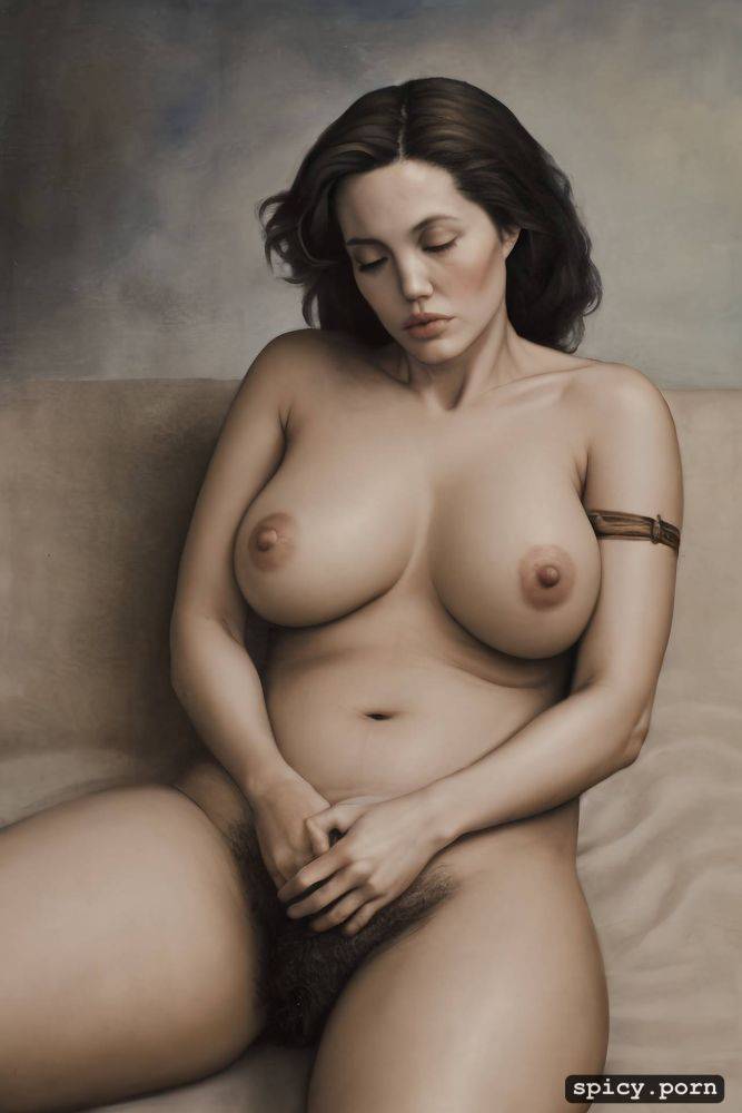 fat angelina jolie, renaissance davinci, spreading legs, portrait - #main