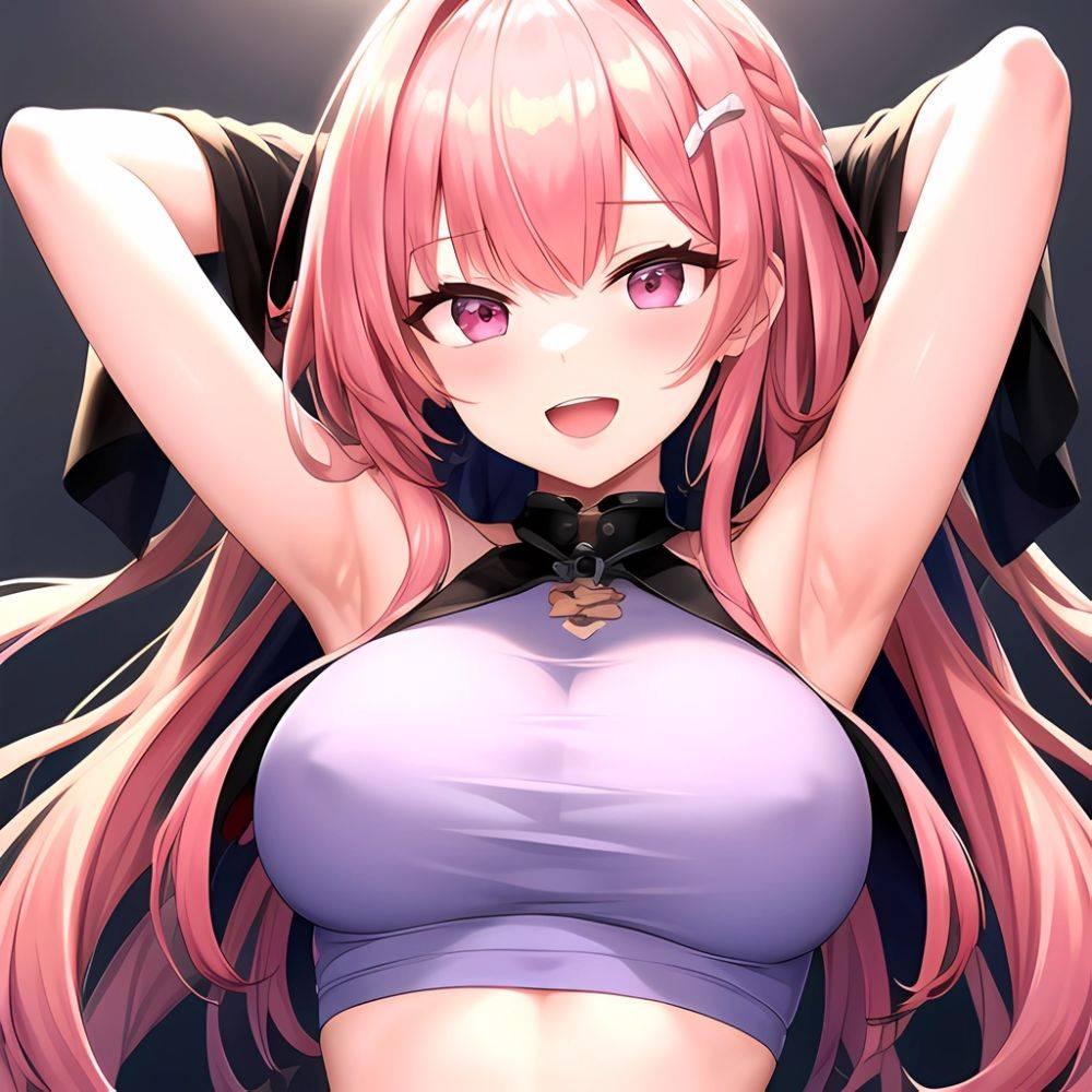 1girl D Absurdres Armpits Arms Behind Head Azur Lane Blush Breasts Bremerton Azur Lane Crop Top Highres Large Breasts Looking, 3308833273 - AIHentai - #main
