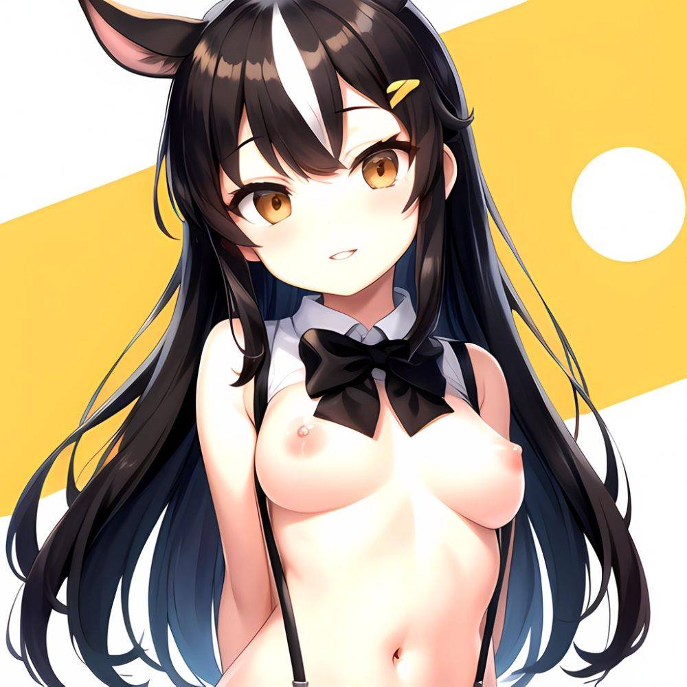 1girl Aardvark Kemono Friends Animal Ears Bare Shoulders Black Bow Black Bowtie Black Hair Bow Bowtie Breasts Brown Eyes Cropped, 384509315 - AIHentai - #main
