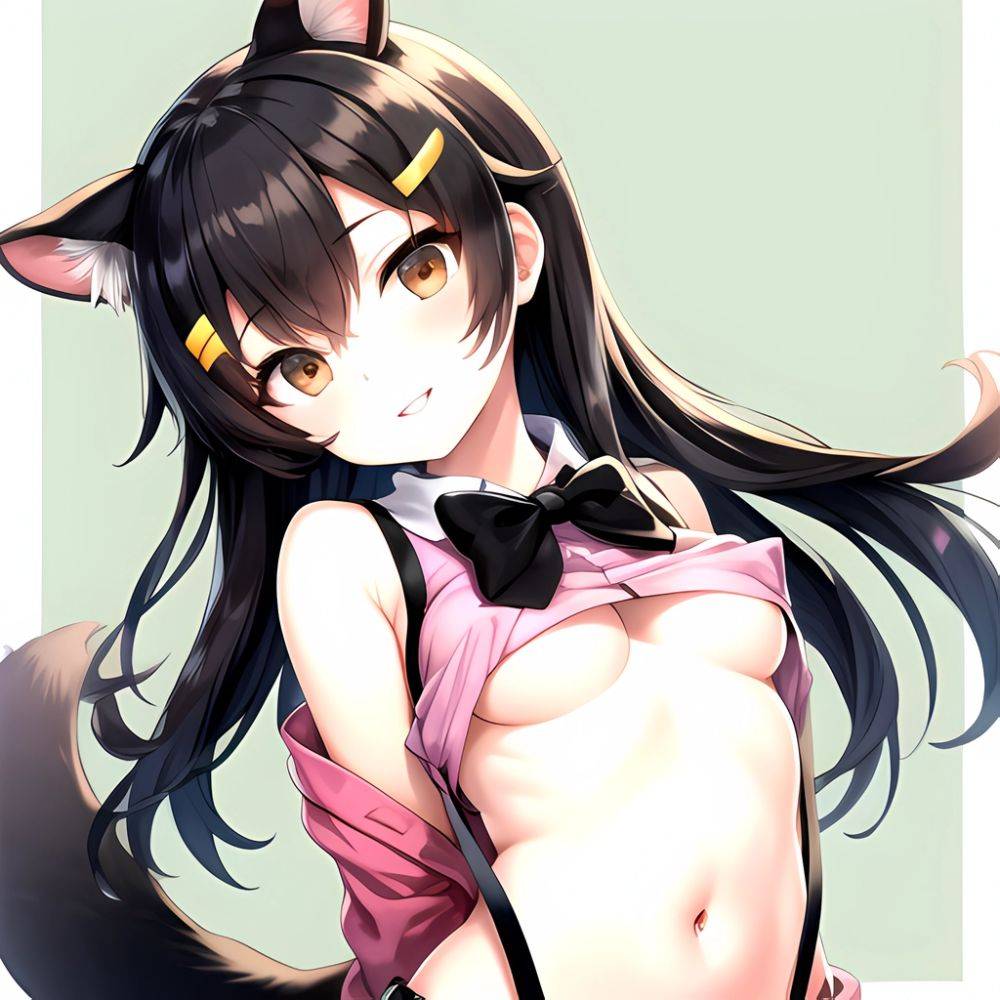 1girl Aardvark Kemono Friends Animal Ears Bare Shoulders Black Bow Black Bowtie Black Hair Bow Bowtie Breasts Brown Eyes Cropped, 6848358 - AIHentai - #main