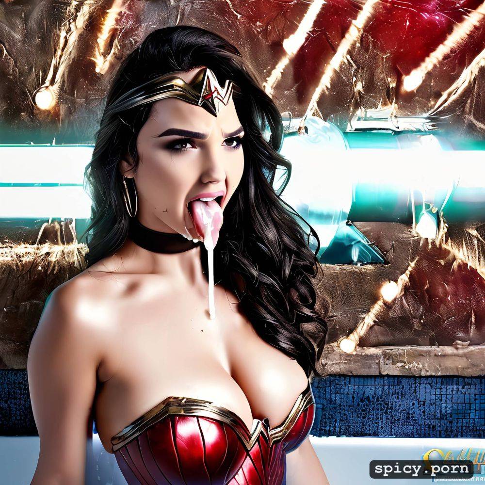 retrowave neon lights, long tongue, smile, masterpiece, giving deepthroat blowjob - #main