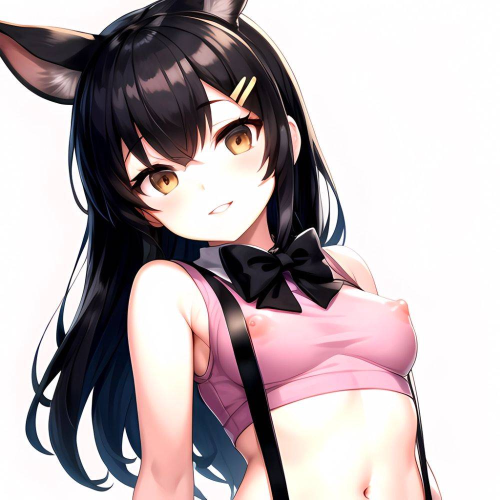 1girl Aardvark Kemono Friends Animal Ears Bare Shoulders Black Bow Black Bowtie Black Hair Bow Bowtie Breasts Brown Eyes Cropped, 1711176819 - AIHentai - #main