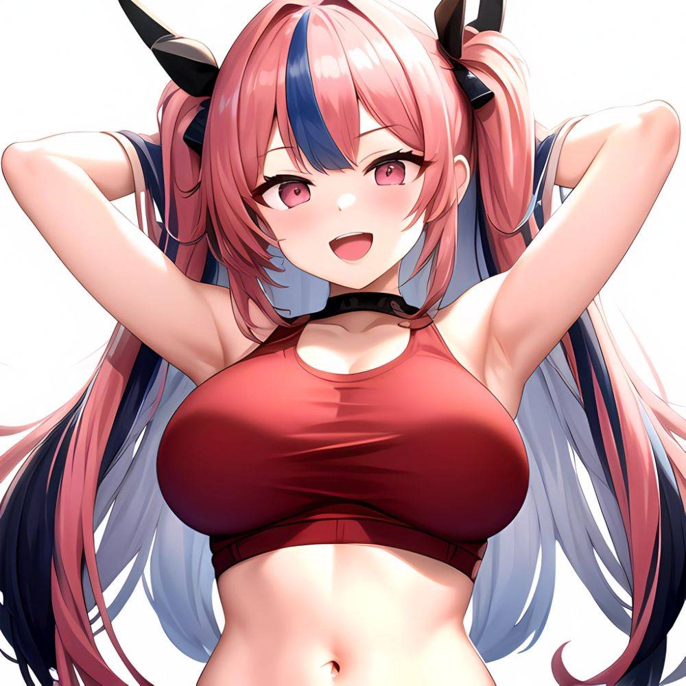 1girl D Absurdres Armpits Arms Behind Head Azur Lane Blush Breasts Bremerton Azur Lane Crop Top Highres Large Breasts Looking, 3457721639 - AIHentai - #main