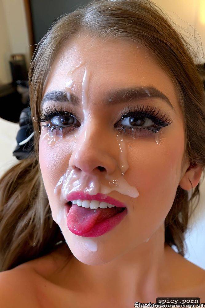 short snub nose, sarah hyland lookalike, photorealistic, tears - #main