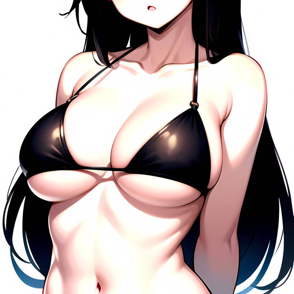 1girl O Absurdres Bikini Black Bikini Black Hair Blue Eyes Breasts Cleavage Collarbone Commentary Request Highres Large Breasts, 1987801562 - AIHentai - #main