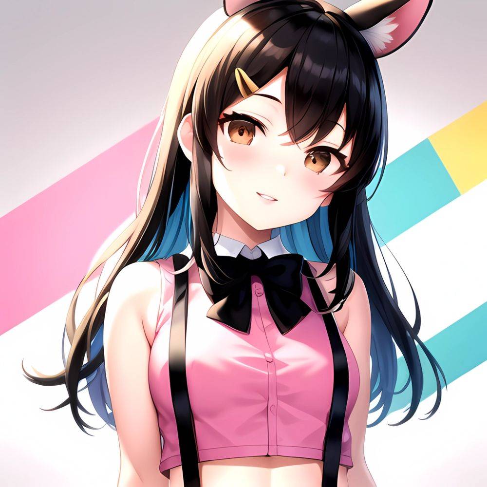 1girl Aardvark Kemono Friends Animal Ears Bare Shoulders Black Bow Black Bowtie Black Hair Bow Bowtie Breasts Brown Eyes Cropped, 1456136801 - AIHentai - #main