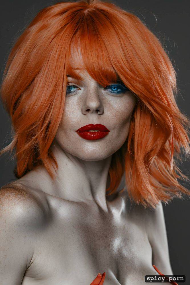 best quality, smooth skin, short bright ginger hair1 4, curvy body - #main