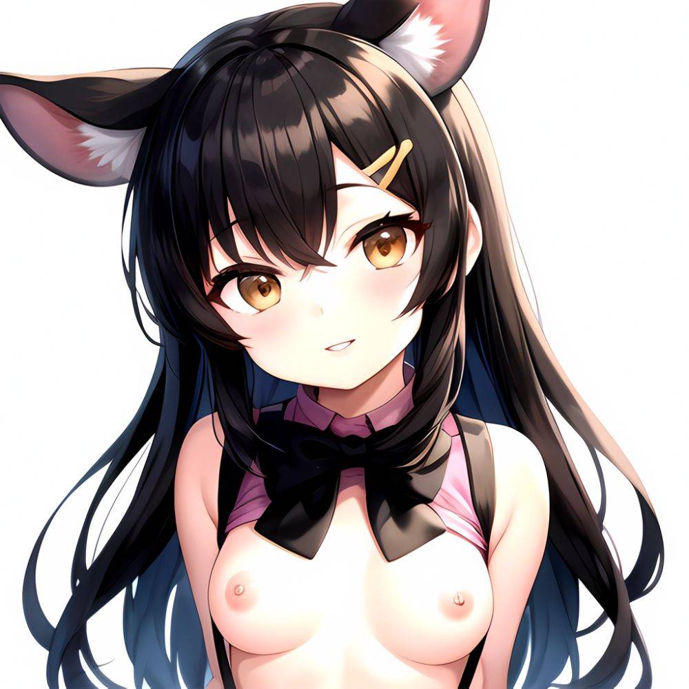 1girl Aardvark Kemono Friends Animal Ears Bare Shoulders Black Bow Black Bowtie Black Hair Bow Bowtie Breasts Brown Eyes Cropped, 3029405229 - AIHentai - #main