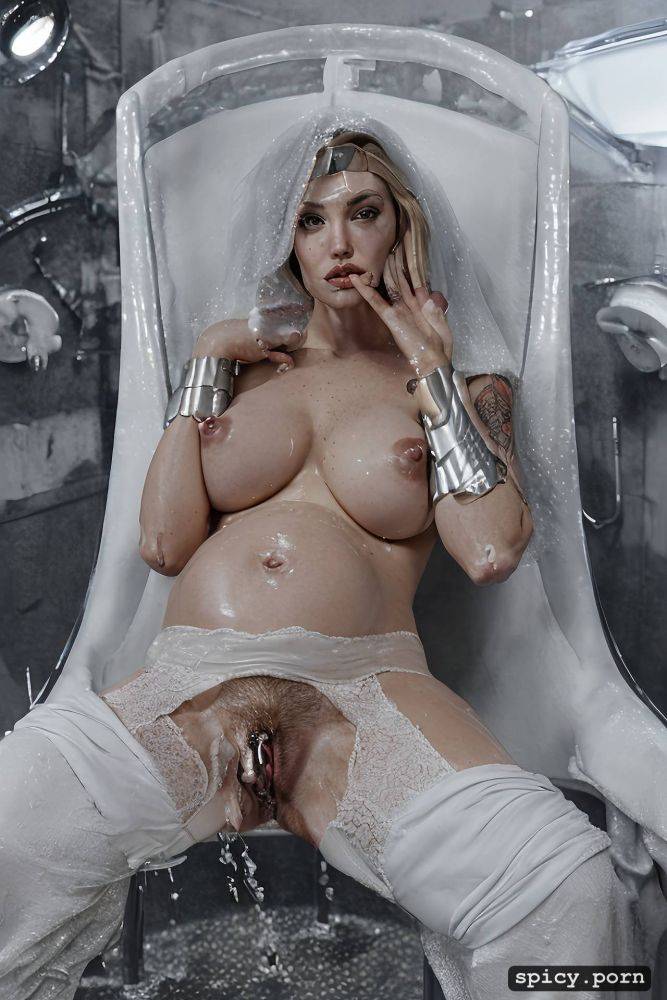 silver necklace, attractive mature, peeing shower from pussy - #main