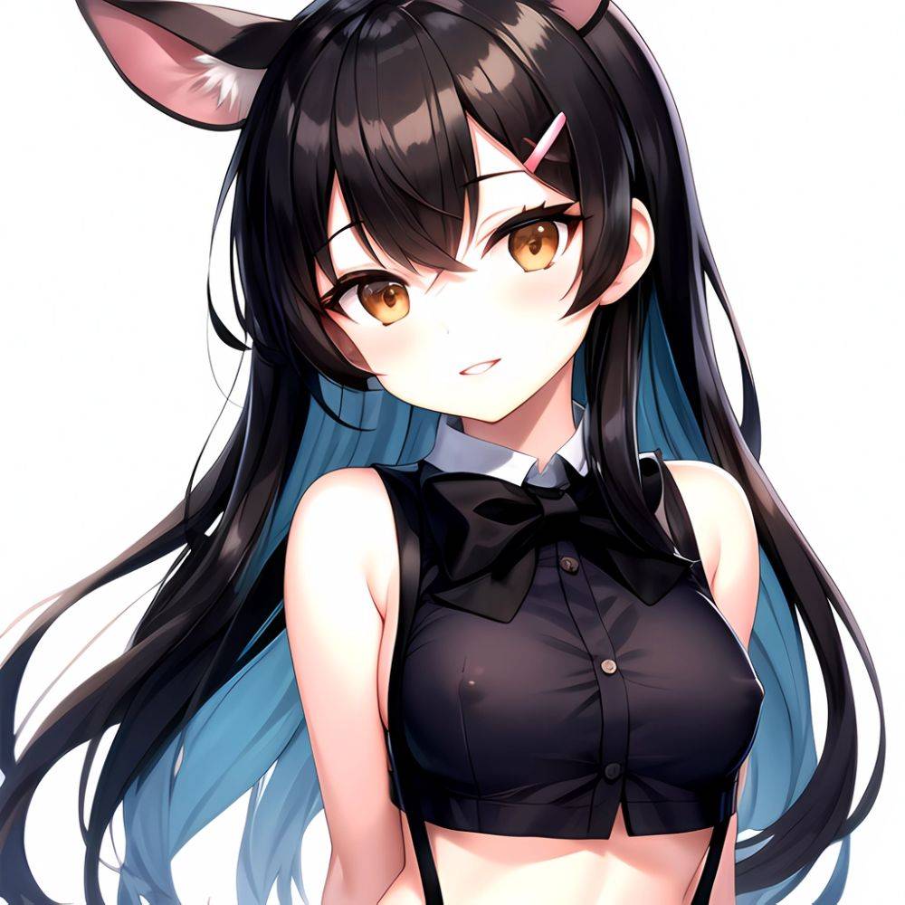 1girl Aardvark Kemono Friends Animal Ears Bare Shoulders Black Bow Black Bowtie Black Hair Bow Bowtie Breasts Brown Eyes Cropped, 3976180791 - AIHentai - #main