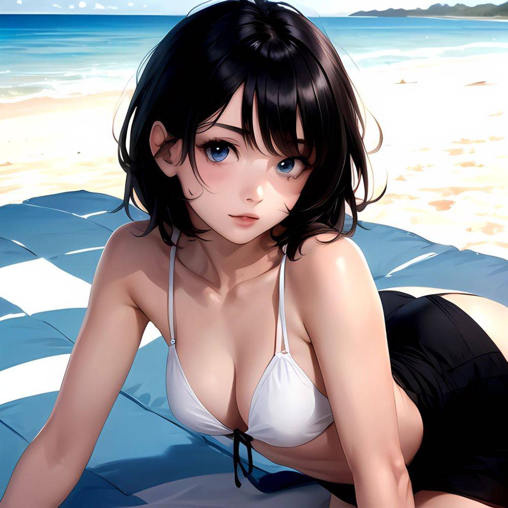 1girl Solo Beach Blue Eyes, 3500155760 - AIHentai - #main