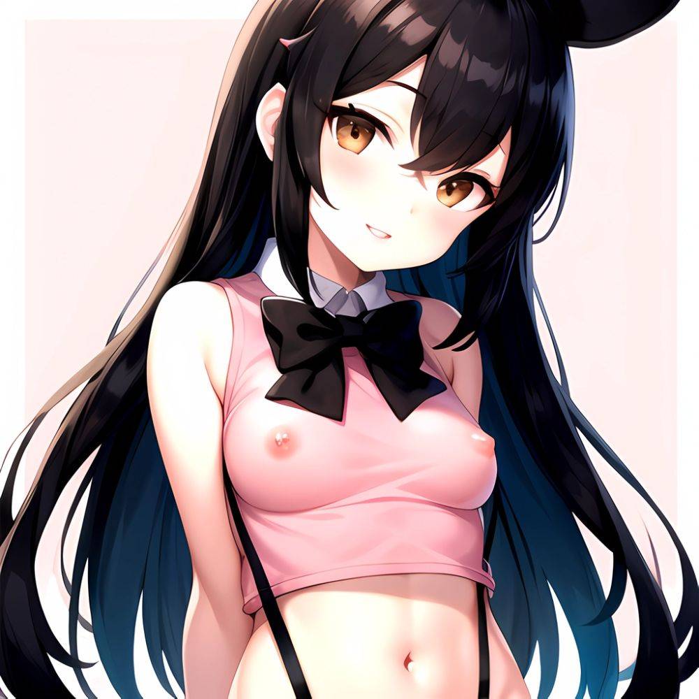 1girl Aardvark Kemono Friends Animal Ears Bare Shoulders Black Bow Black Bowtie Black Hair Bow Bowtie Breasts Brown Eyes Cropped, 2974716467 - AIHentai - #main