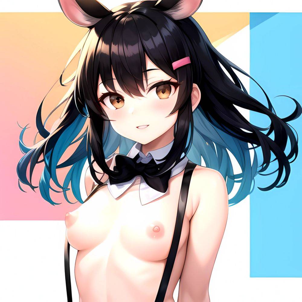 1girl Aardvark Kemono Friends Animal Ears Bare Shoulders Black Bow Black Bowtie Black Hair Bow Bowtie Breasts Brown Eyes Cropped, 3447657968 - AIHentai - #main