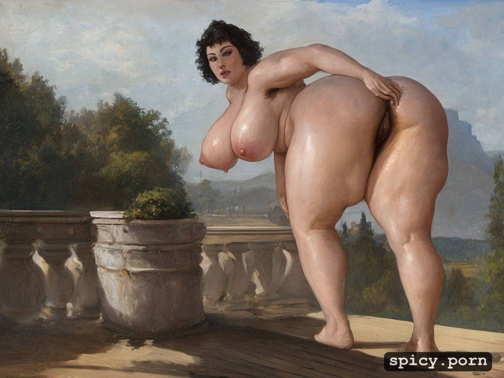 hairy fat vagina, complete view, spreading dirty ass, hairy naked no clothes chubby xxl pale skin short haired european with huge tits and open ass - #main
