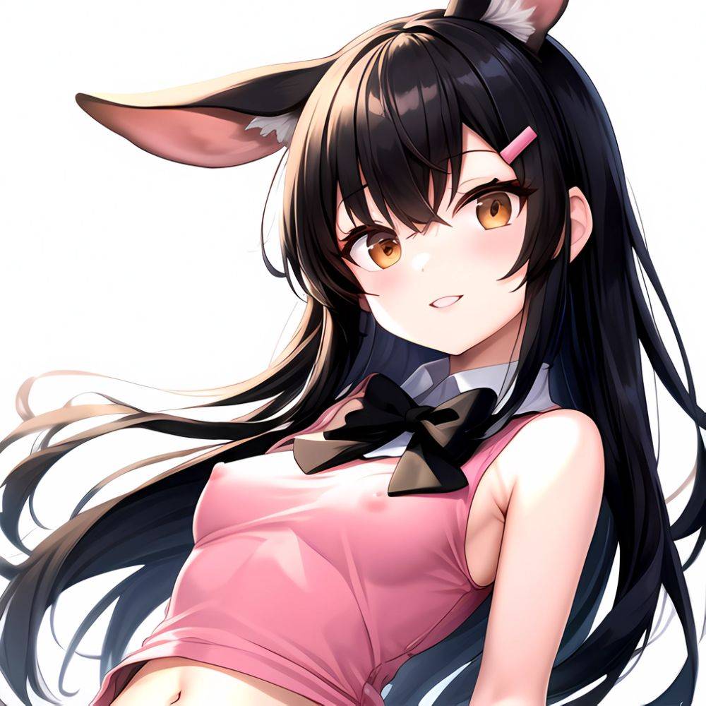 1girl Aardvark Kemono Friends Animal Ears Bare Shoulders Black Bow Black Bowtie Black Hair Bow Bowtie Breasts Brown Eyes Cropped, 4074475762 - AIHentai - #main