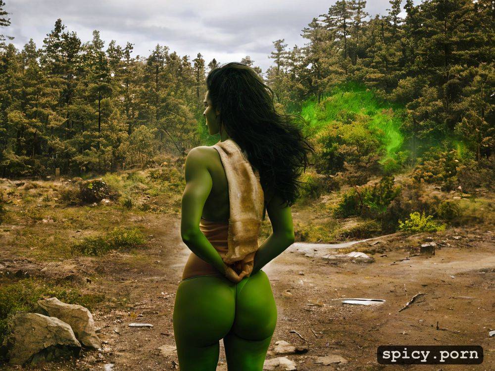 view from behind, she hulk, firm round ass, naked - #main