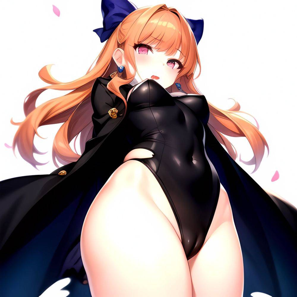 1girl Akazutsumi Momoko Blunt Bangs Bow Covered Navel Earrings Female Focus From Below Hair Bow Hyper Blossom Kndhentai Leotard, 427096200 - AIHentai - #main