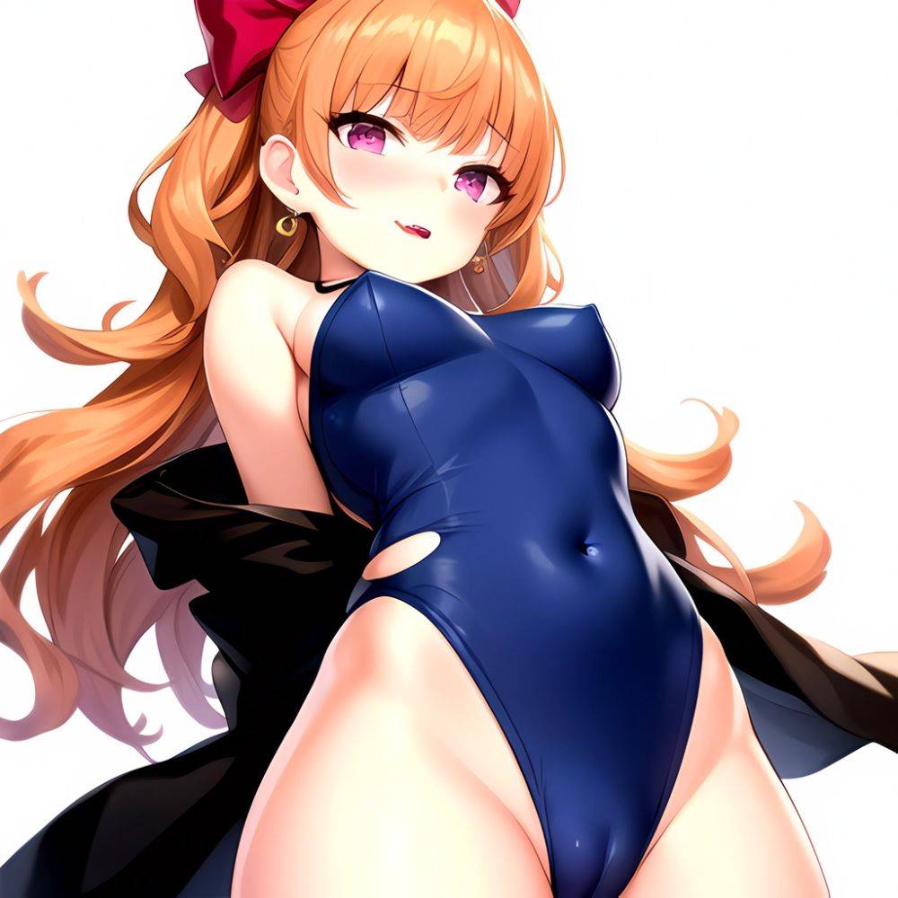 1girl Akazutsumi Momoko Blunt Bangs Bow Covered Navel Earrings Female Focus From Below Hair Bow Hyper Blossom Kndhentai Leotard, 1068282022 - AIHentai - #main