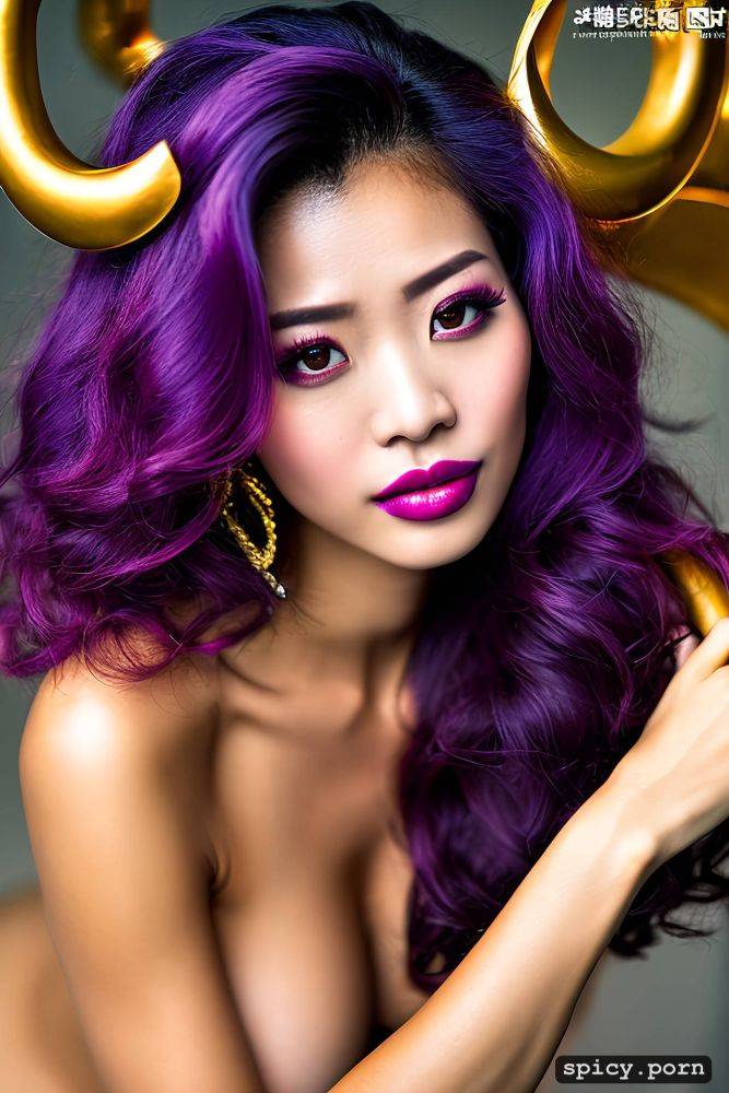 medium shot, curly hair, intricate, carnaval, cleavage, chinese woman - #main
