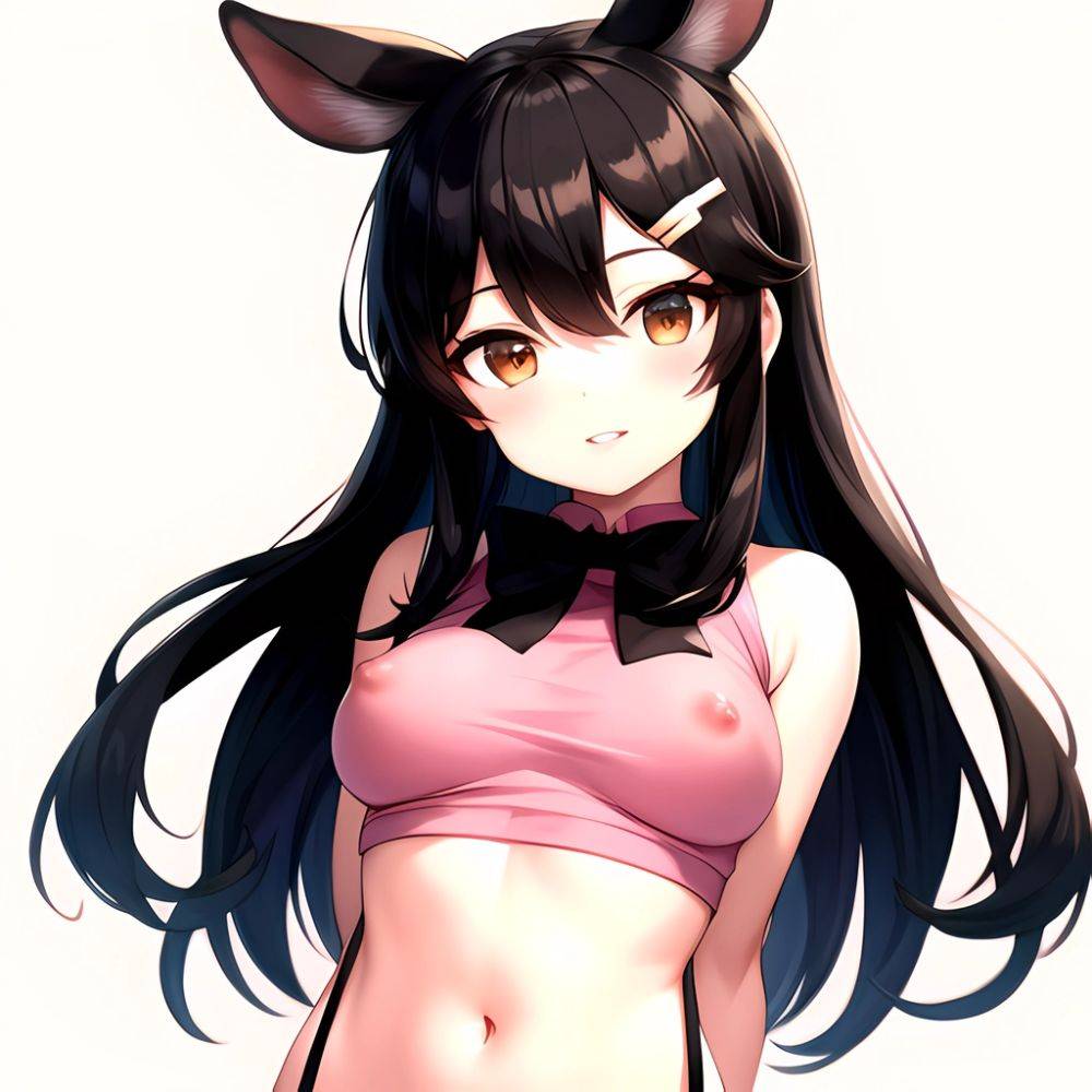 1girl Aardvark Kemono Friends Animal Ears Bare Shoulders Black Bow Black Bowtie Black Hair Bow Bowtie Breasts Brown Eyes Cropped, 4279336981 - AIHentai - #main