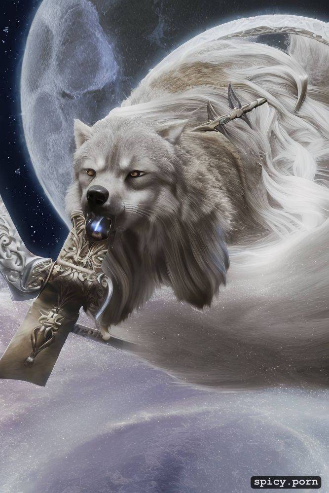 wolf, diadem, final fantasy, moonlight, blonde, close up portrait - #main