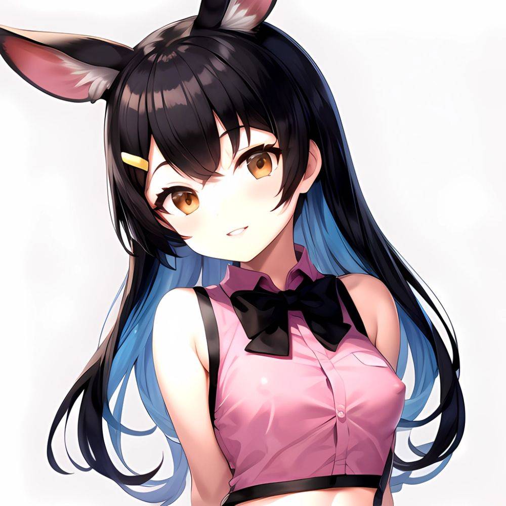 1girl Aardvark Kemono Friends Animal Ears Bare Shoulders Black Bow Black Bowtie Black Hair Bow Bowtie Breasts Brown Eyes Cropped, 2280694614 - AIHentai - #main
