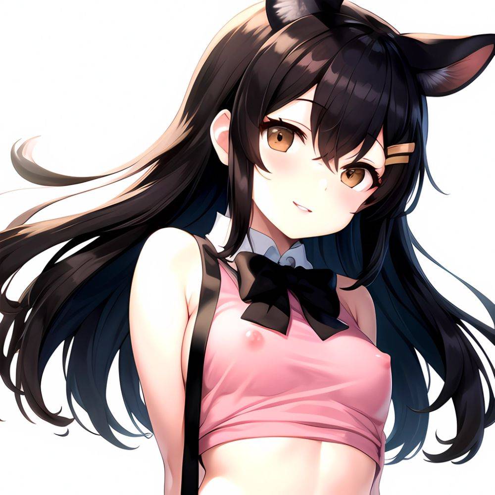 1girl Aardvark Kemono Friends Animal Ears Bare Shoulders Black Bow Black Bowtie Black Hair Bow Bowtie Breasts Brown Eyes Cropped, 3346140092 - AIHentai - #main