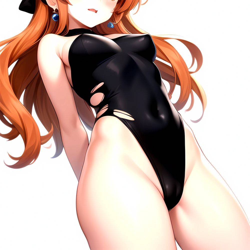 1girl Akazutsumi Momoko Blunt Bangs Bow Covered Navel Earrings Female Focus From Below Hair Bow Hyper Blossom Kndhentai Leotard, 3369942556 - AIHentai - #main