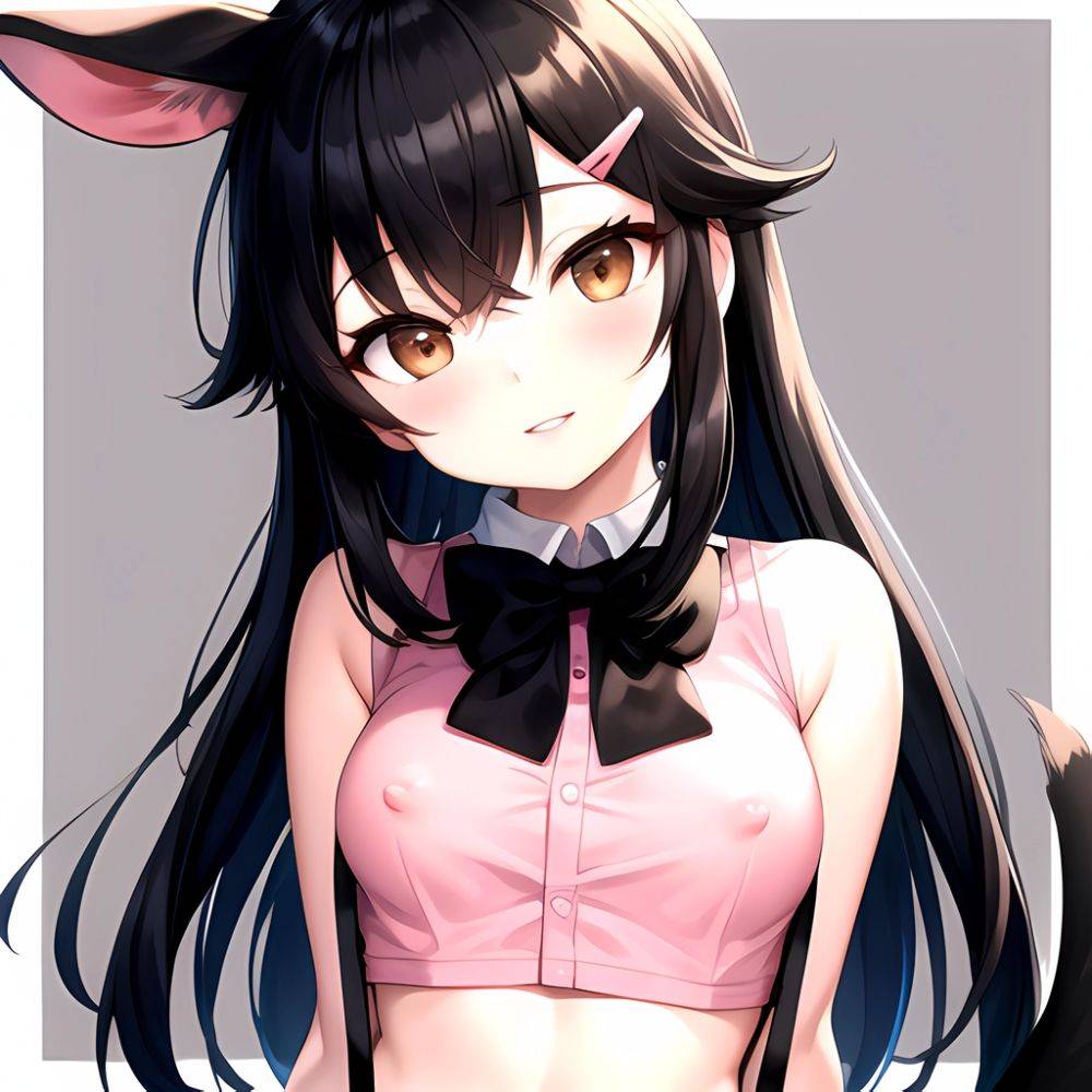 1girl Aardvark Kemono Friends Animal Ears Bare Shoulders Black Bow Black Bowtie Black Hair Bow Bowtie Breasts Brown Eyes Cropped, 854748776 - AIHentai - #main