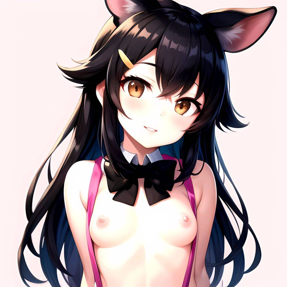 1girl Aardvark Kemono Friends Animal Ears Bare Shoulders Black Bow Black Bowtie Black Hair Bow Bowtie Breasts Brown Eyes Cropped, 2308440064 - AIHentai - #main