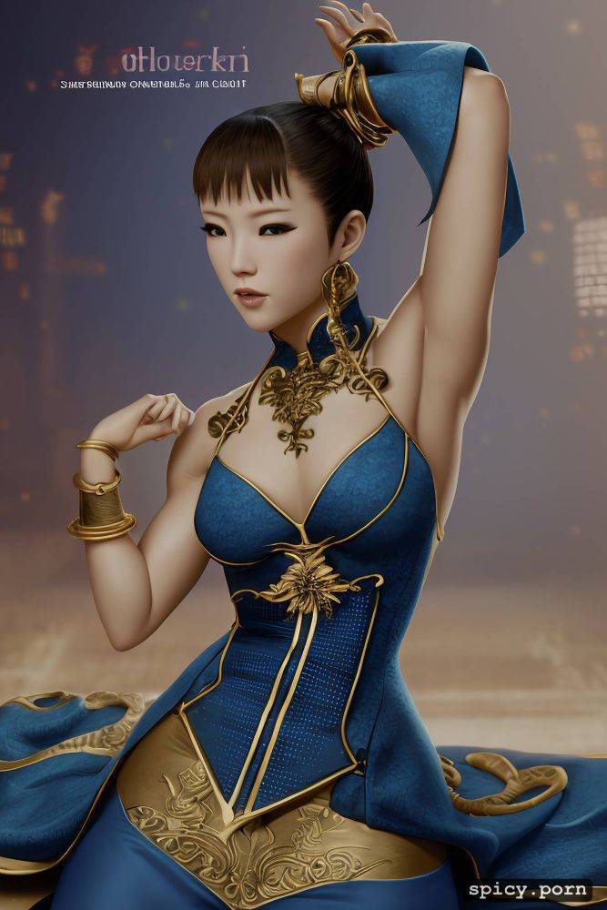 smokey eyes, kick, shaolin kung fu, shoulderless jumpsuit, long dark blue dress - #main