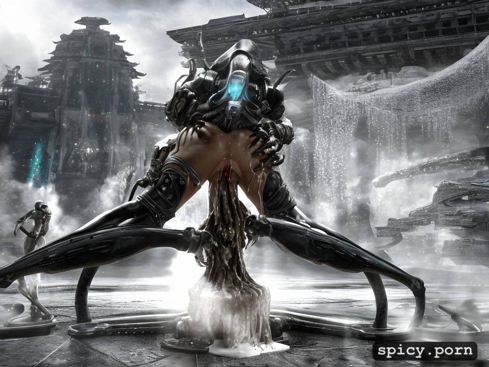 sexy teen squatting on xenomorph dick, perverted fleshy growths - #main