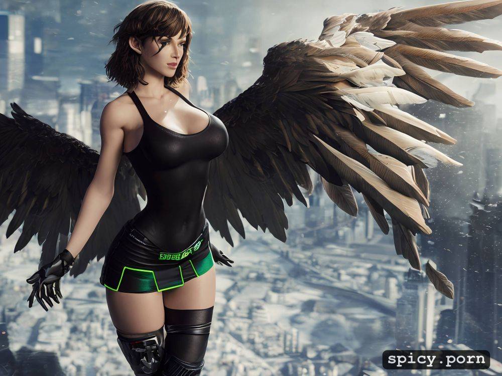 perfect athletic female fallen angel, ultra detailed, 20 yo - #main