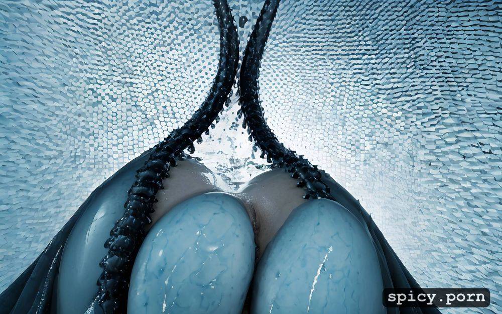 sexy outdoor place in southern france, precise lineart, tentacles out of open pussy - #main