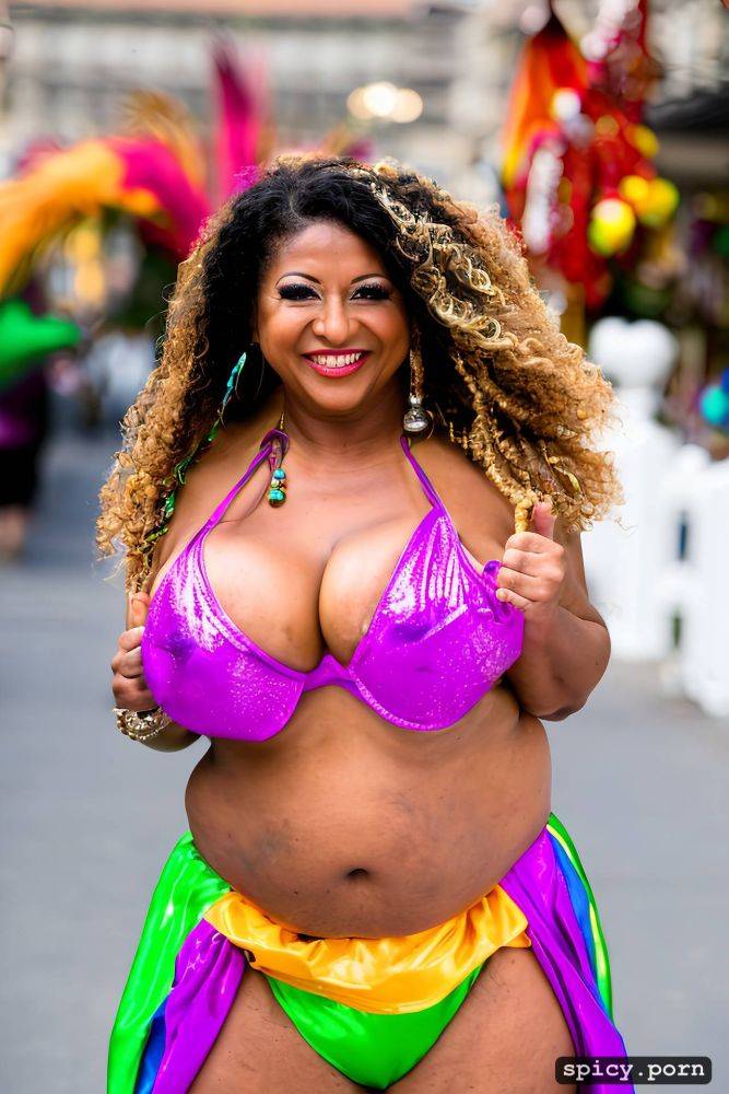 huge natural boobs, 58 yo beautiful performing mardi gras street dancer - #main
