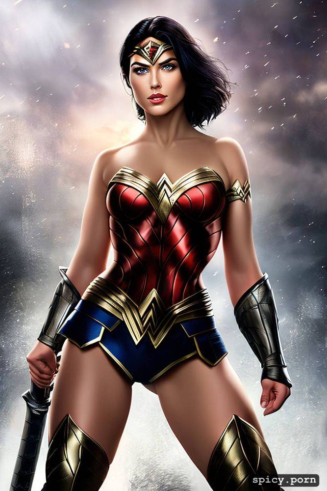 d c comics, confident smirk, short black hair, sword, wonder woman - #main