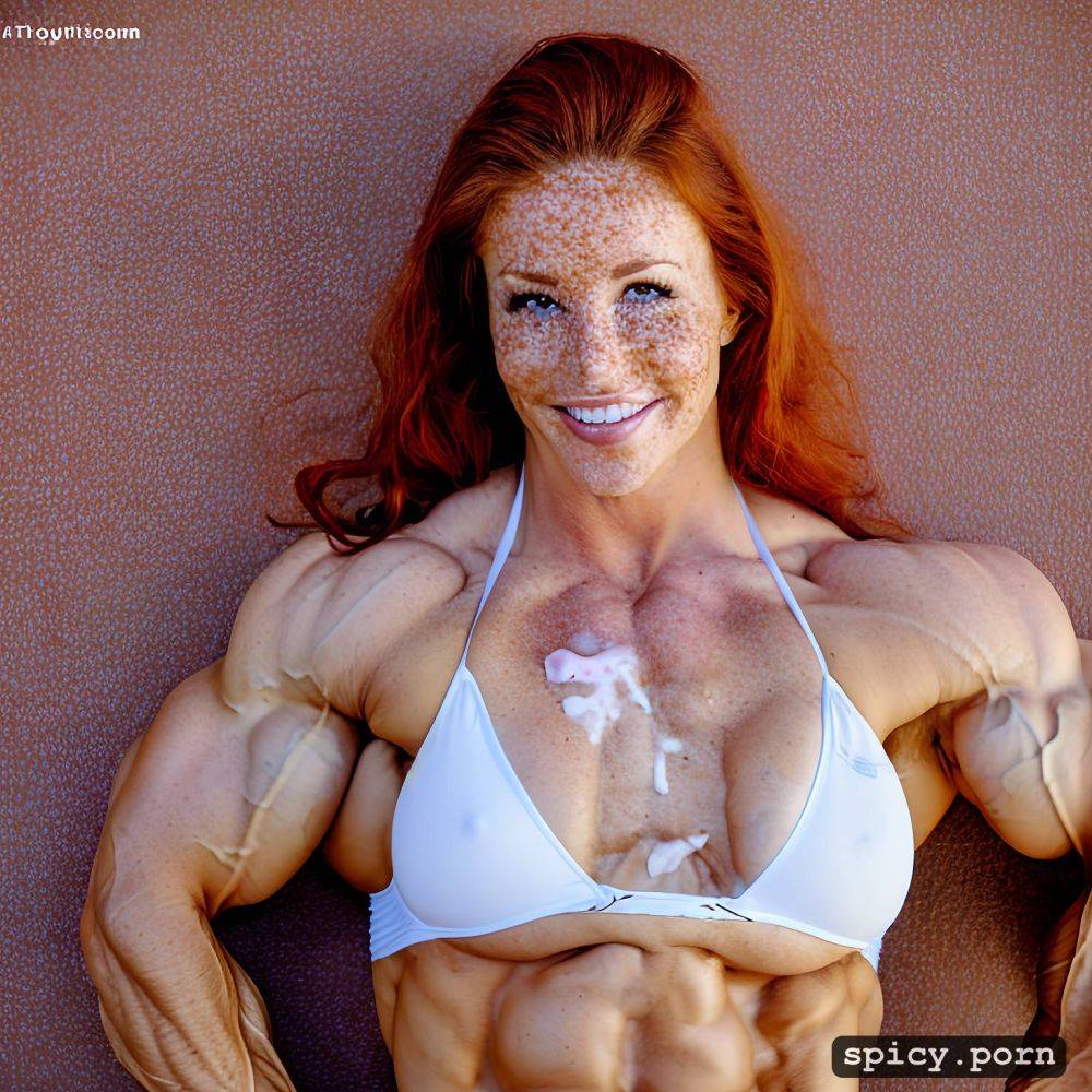 narrow waist1 8, female bodybuilder1 8, only women, natural red hair - #main