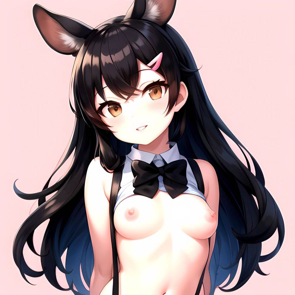 1girl Aardvark Kemono Friends Animal Ears Bare Shoulders Black Bow Black Bowtie Black Hair Bow Bowtie Breasts Brown Eyes Cropped, 2716023507 - AIHentai - #main