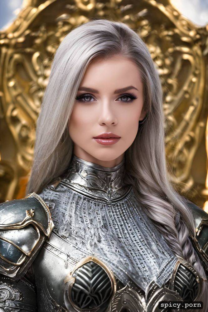long silver blonde hair in a braid, 8k shot on canon dslr, masterpiece - #main