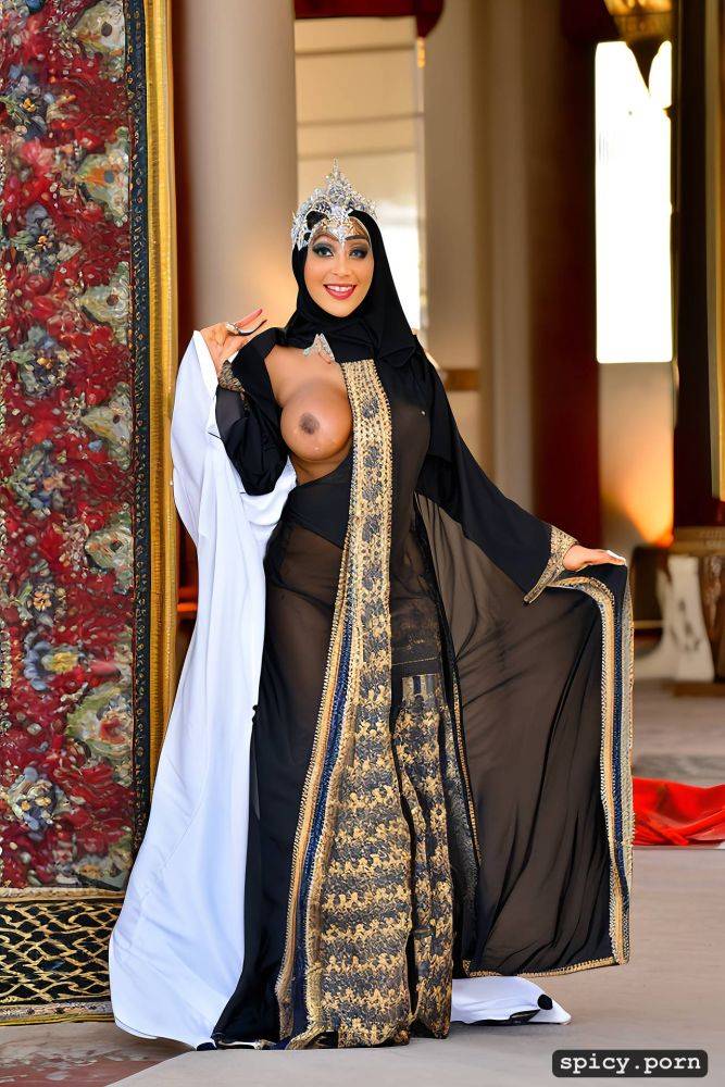 middle eastern palace, hair tied in a bun, elegant, black hair - #main