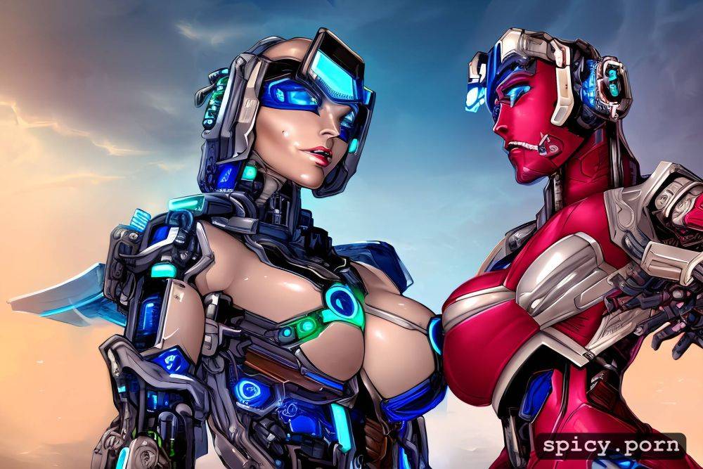 wearpon, vibrant, mech, busty, breathtaking beauty, centered - #main
