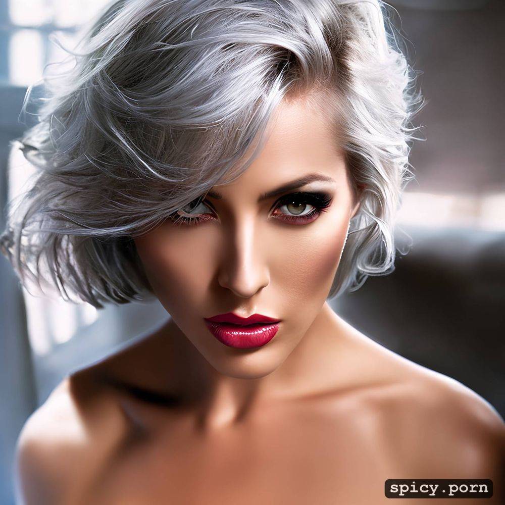 woman, seductive, nude, pov, cute, mid shot, silver hair, shaved pussy - #main