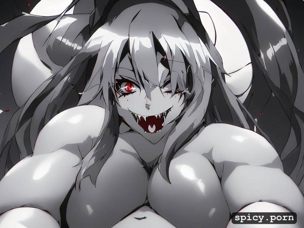 fangs, long hair, anime, solo female, nude, hentai, anime teeth - #main