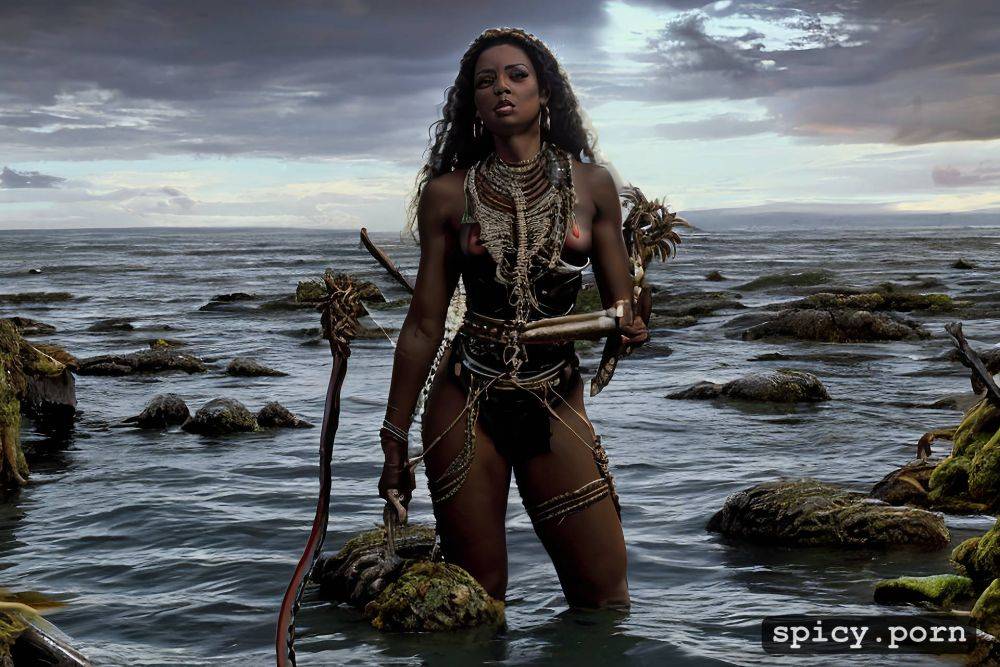 36 yo, fit thick undernourished body, reporteuse ebonique, sun blinks through watersurface - #main