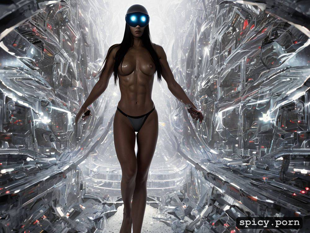 wearing a mind control helmet with face visible, cute face, centered - #main