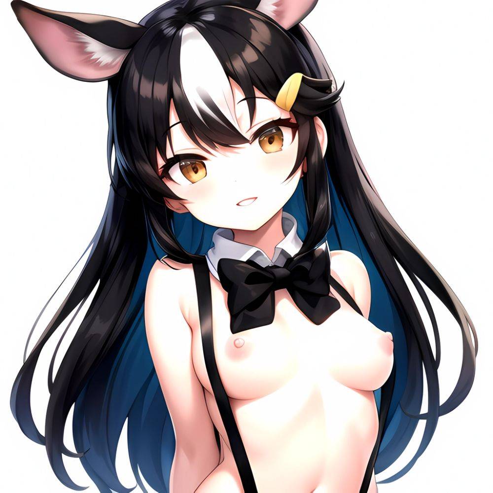 1girl Aardvark Kemono Friends Animal Ears Bare Shoulders Black Bow Black Bowtie Black Hair Bow Bowtie Breasts Brown Eyes Cropped, 2448276902 - AIHentai - #main