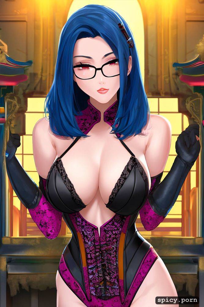 medium boobs, highres, dark bobcut hair, perfect body, ultra detailed - #main