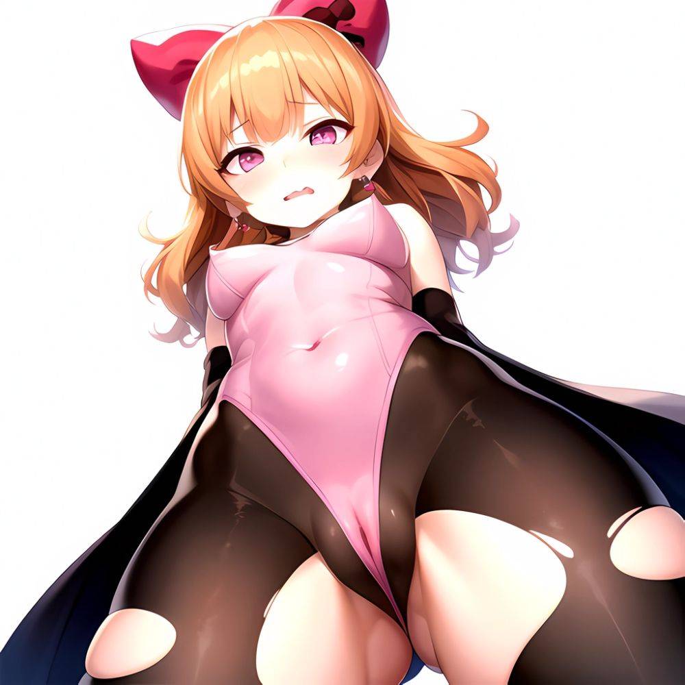 1girl Akazutsumi Momoko Blunt Bangs Bow Covered Navel Earrings Female Focus From Below Hair Bow Hyper Blossom Kndhentai Leotard, 3177075959 - AIHentai - #main