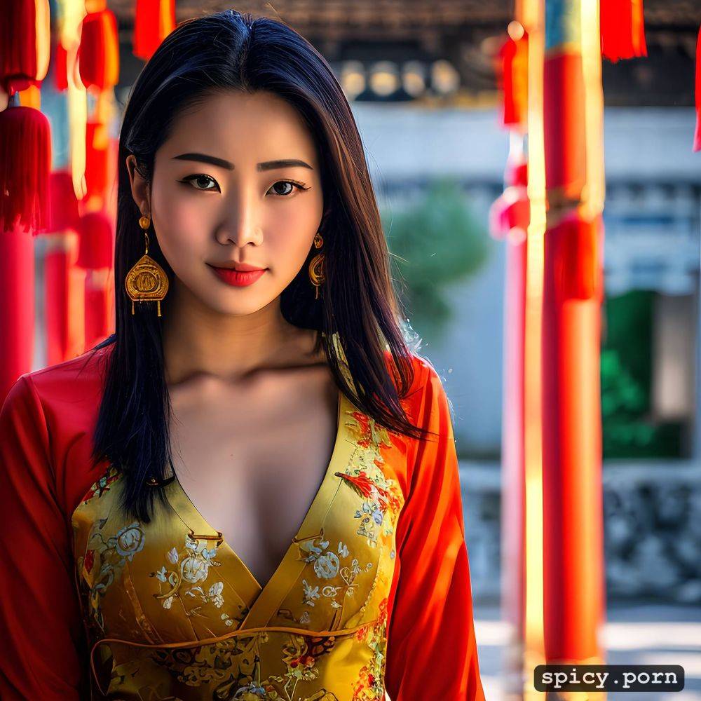 shaved pussy, petite body, chinese ethnicity, high quality, cobblestone ground - #main